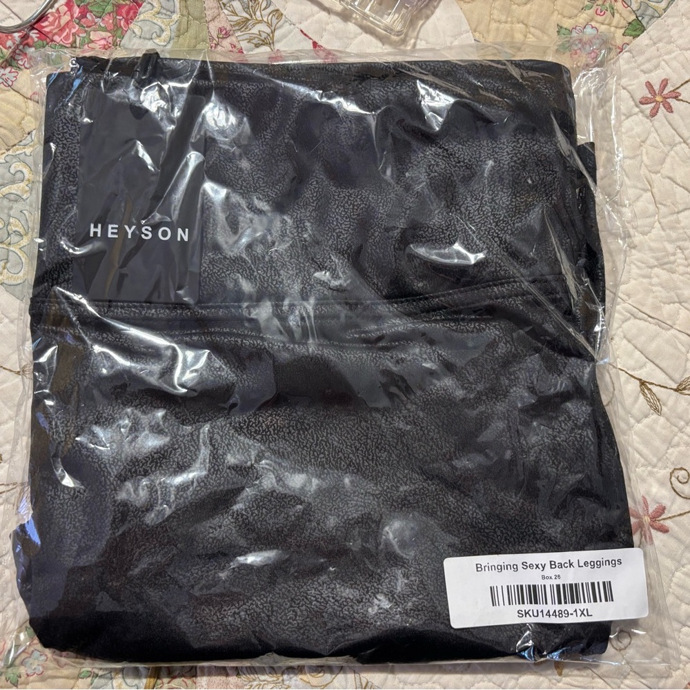 Heyson Black Leggings Leather Look